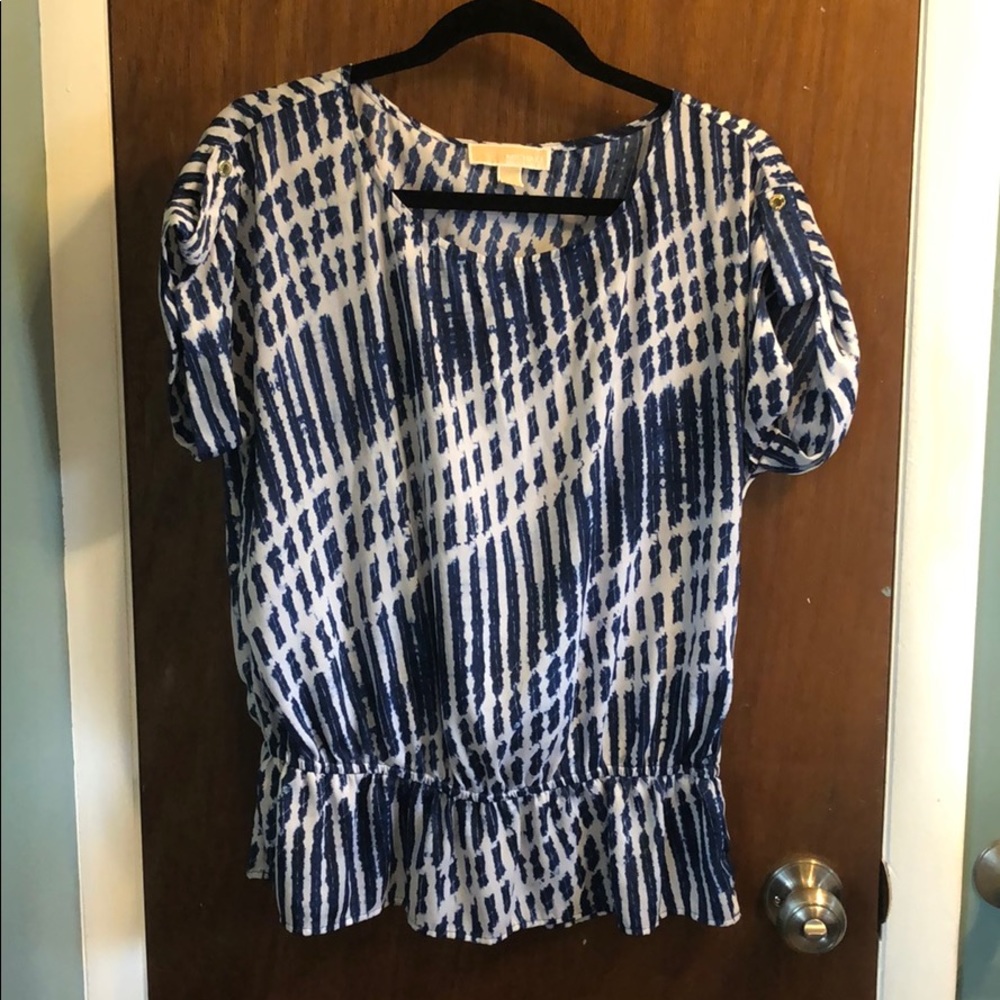 Women’s blue and white blouse